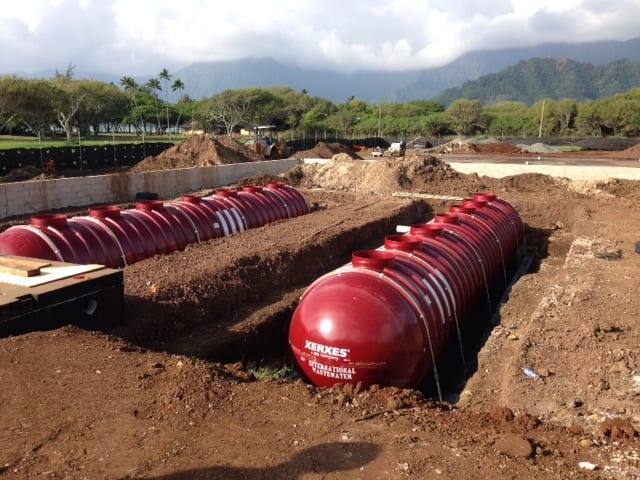 Red wastewater treatment in Kualoa Regional Beach Park
